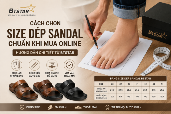 Cách Chọn Size Dép Sandal Chuẩn Khi Mua Online – Hướng Dẫn Chi Tiết Từ BTSTAR